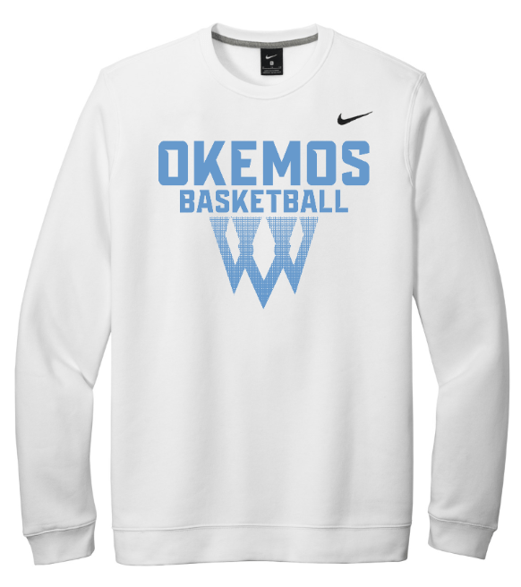 Custom Apparel - Screen Printing - Okemos Girls Basketball 2024 - Adult Nike Crewneck Net Design - Okemos Girls Basketball - 16963