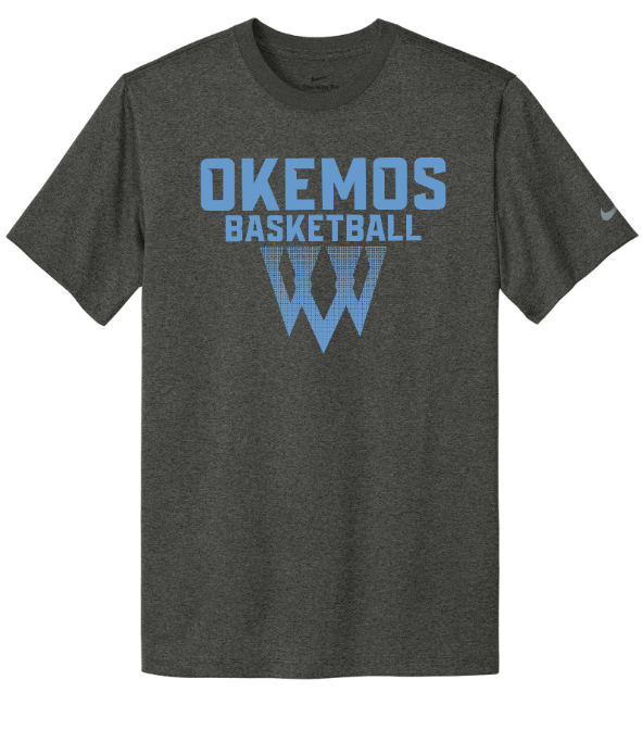 Custom Apparel - Screen Printing - Okemos Girls Basketball 2024 - Adult Nike T-Shirt Net Design - Okemos Girls Basketball - 16963