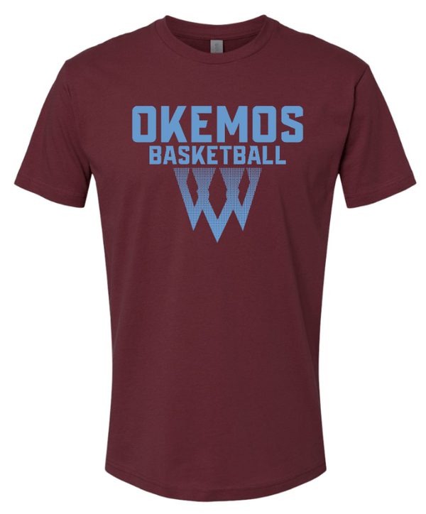 Custom Apparel - Screen Printing - Okemos Girls Basketball 2024 - Adult Unisex T-Shirt Net Design - Okemos Girls Basketball - 16963