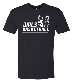 Custom Apparel - Screen Printing - Okemos Girls Basketball 2024 - Adult Unisex T-Shirt Wolf Head Design - Okemos Girls Basketball - 16963
