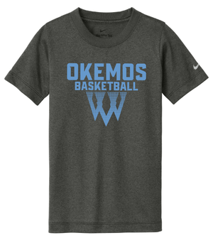 Custom Apparel - Screen Printing - Okemos Girls Basketball 2024 - Youth Nike T-Shirt Net Design - Okemos Girls Basketball - 16963