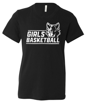 Custom Apparel - Screen Printing - Okemos Girls Basketball 2024 - Youth Unisex T-Shirt Wolf Head Design - Okemos Girls Basketball - 16963