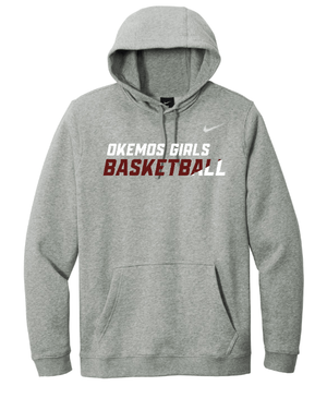Custom Apparel - Screen Printing - Okemos Girls Basketball - Adult Unisex Grey Nike Hoodie - Fabricated Customs