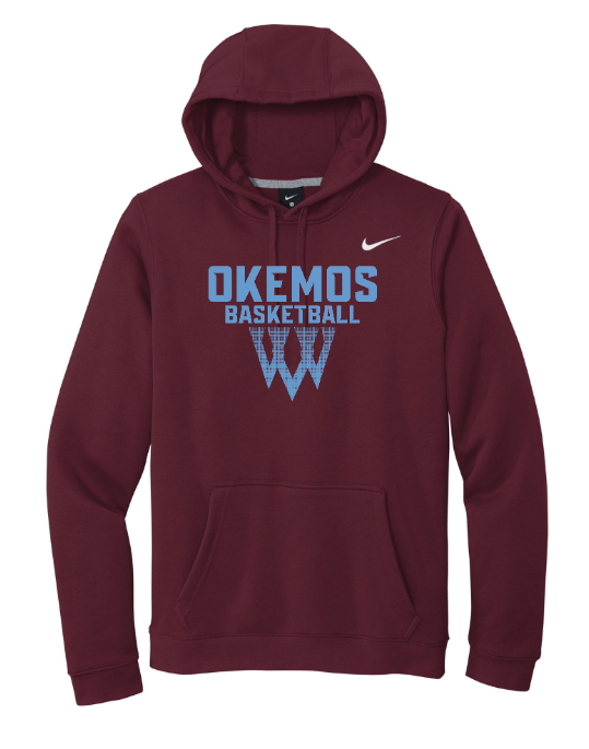 Custom Apparel - Screen Printing - Okemos Girls Basketball - Adult Unisex Nike Hooded Sweatshirt - Hooded Sweatshirt - Okemos Girls Basketball - 15073