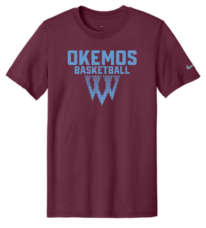 Custom Apparel - Screen Printing - Okemos Girls Basketball - Youth Unisex Nike T-Shirt Net Design - T-shirt - Okemos Girls Basketball - 15073