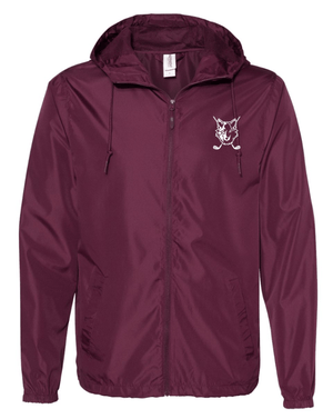 Custom Apparel - Screen Printing - Okemos Girls Golf - Adult Lightweight Windbreak Full Zip Jacket Maroon/ White Camo - Okemos Girls Golf - 16225