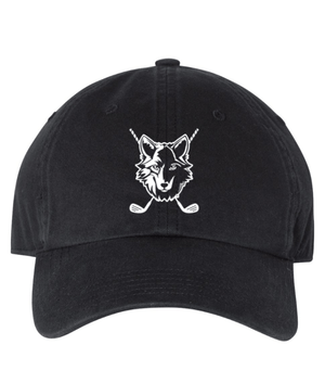 Custom Apparel - Screen Printing - Okemos Girls Golf - Washed Dad Hat Maroon/Black - Okemos Girls Golf - 16225