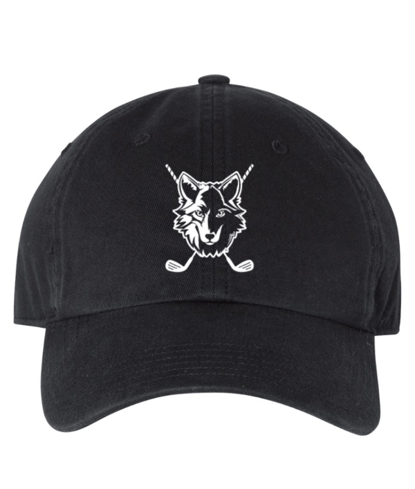 Custom Apparel - Screen Printing - Okemos Girls Golf - Washed Dad Hat Maroon/Black - Okemos Girls Golf - 16225