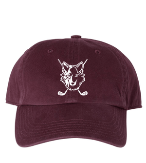 Custom Apparel - Screen Printing - Okemos Girls Golf - Washed Dad Hat Maroon/Black - Okemos Girls Golf - 16225
