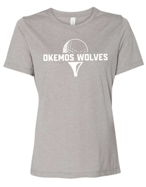 Custom Apparel - Screen Printing - Okemos Girls Golf - Women's Relaxed Fit Triblend T-Shirt Blue/Grey - Okemos Girls Golf - 16225