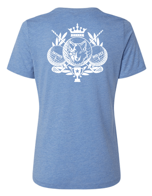 Custom Apparel - Screen Printing - Okemos Girls Golf - Women's Relaxed Fit Triblend T-Shirt Blue/Grey - Okemos Girls Golf - 16225