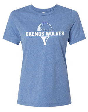 Custom Apparel - Screen Printing - Okemos Girls Golf - Women's Relaxed Fit Triblend T-Shirt Blue/Grey - Okemos Girls Golf - 16225