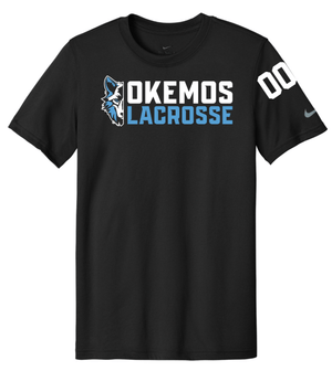 Custom Printed Apparel | Okemos Girls Lacrosse 2025 | Adult Unisex Nike Black rLegend Tee "Half Wolf Logo" (PERSONALIZATION OPTIONAL) - Okemos Girls Lacrosse 25 - 18790