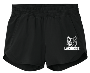 Custom Printed Apparel | Okemos Girls Lacrosse 2025 | Women's Black Repeat Swift Short "Vertical Wolf Logo" - Okemos Girls Lacrosse 25 - 18790
