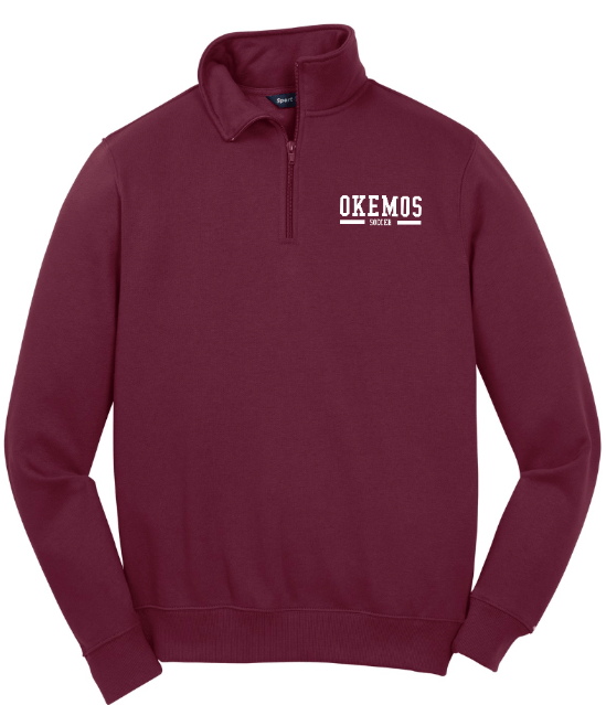 Custom Apparel - Screen Printing - Okemos Girls Soccer 2024 - Unisex 1/4 Zip Sweatshirt - Okemos Girls Soccer 2024 - 15460
