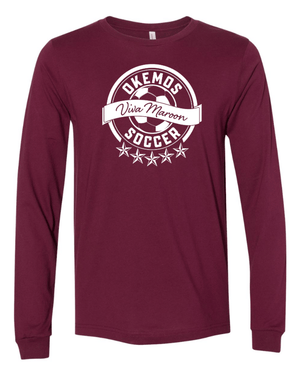 Custom Apparel - Screen Printing - Okemos Girls Soccer 2025 - Adult Unisex Long Sleeve T-Shirt (Multiple Color Options) - Okemos Girls Soccer 2025 - 17586