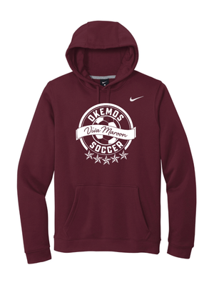 Custom Apparel - Screen Printing - Okemos Girls Soccer 2025 - Adult Unisex Maroon Nike Hoodie - Okemos Girls Soccer 2025 - 17586