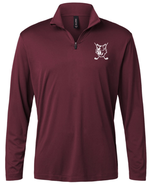 Custom Printed Apparel | Okemos Golf 2025 - Men's Performance Quarter Zip Pullover Maroon - Okemos Golf 2025 - 18296