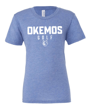 Custom Printed Apparel | Okemos Golf 2025 - Men's Triblend T-Shirt (Charcoal Black/Blue) - Okemos Golf 2025 - 18296
