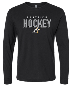 Custom Apparel - Screen Printing - Okemos Hockey / Eastside Stars - Next Level Adult Unisex Black Long Sleeve - Okemos Hockey / Eastside Stars - 16830