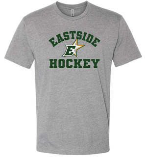 Custom Apparel - Screen Printing - Okemos Hockey / Eastside Stars - Next Level Adult Unisex Heather Grey T-Shirt - Okemos Hockey / Eastside Stars - 16830