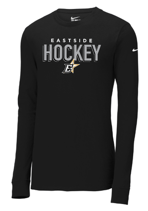 Custom Apparel - Screen Printing - Okemos Hockey / Eastside Stars - Nike Black Unisex Dri - FIT Cotton/Poly Long Sleeve - Okemos Hockey / Eastside Stars - 16830
