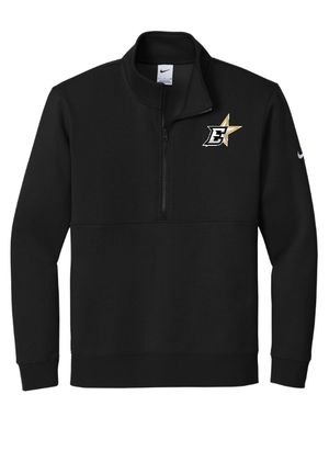 Custom Apparel - Screen Printing - Okemos Hockey / Eastside Stars - Nike Fleece Sleeve Swoosh 1/2 Zip (Black / Dark Grey) - Okemos Hockey / Eastside Stars - 16830