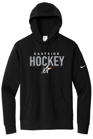 Custom Apparel - Screen Printing - Okemos Hockey / Eastside Stars - Nike Fleece Swoosh Sleeve Pullover Hoodie (Black / Dark Grey) - Okemos Hockey / Eastside Stars - 16830