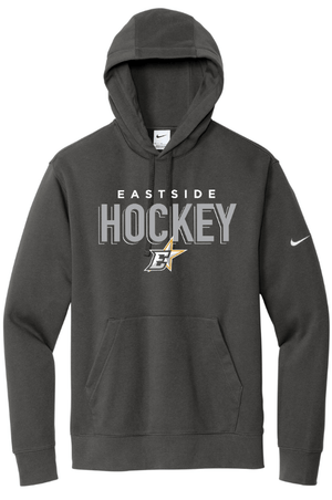 Custom Apparel - Screen Printing - Okemos Hockey / Eastside Stars - Nike Fleece Swoosh Sleeve Pullover Hoodie (Black / Dark Grey) - Okemos Hockey / Eastside Stars - 16830
