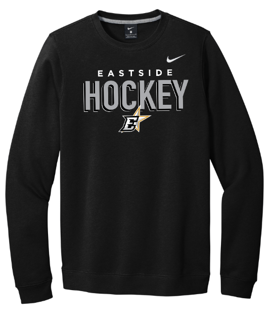 Custom Apparel - Screen Printing - Okemos Hockey / Eastside Stars - Nike Unisex Club Fleece Crew - Okemos Hockey / Eastside Stars - 16830