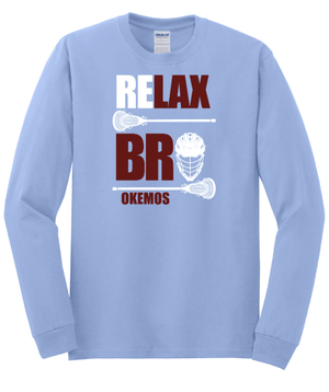 Custom Apparel - Screen Printing - Okemos Lacrosse Club | Relax Bro Unisex Gildan Long Sleeve T-Shirt - Long Sleeve - 15583 | Okemos Lacrosse Club