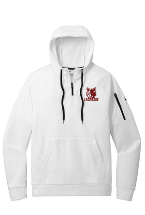 Custom Apparel - Screen Printing - Okemos Lacrosse Holiday - Nike Therma FIT Pocket 1/4 Zip Fleece Hoodie - Okemos Lacrosse Holiday - 16941