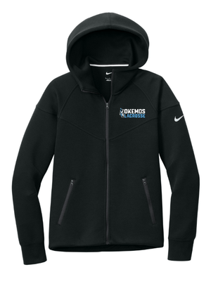 Custom Apparel - Screen Printing - Okemos Lacrosse Holiday - Nike Women's Tech Fleece Full Zip Hoodie - Okemos Lacrosse Holiday - 16941