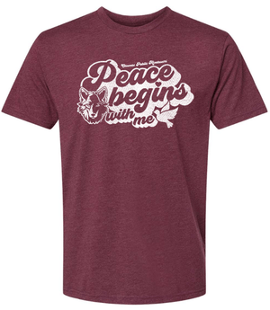 Custom Apparel - Screen Printing - Okemos Montessori - Adult Unisex "Peace Begins with me" T-Shirt - T-shirt - Okemos Montessori - 15018