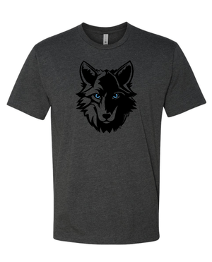 Custom Apparel - Screen Printing - Okemos Public Montessori - Adult Unisex T-Shirt Charcoal Wolf Logo - OPM Spiritwear 2024 - 16149