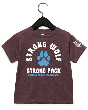 Custom Apparel - Screen Printing - Okemos Public Montessori - Toddler Jersey T-Shirt Maroon/ Grey - OPM Spiritwear 2024 - 16149