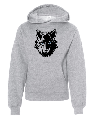 Custom Apparel - Screen Printing - Okemos Public Montessori - Youth Midweight Hooded Sweatshirt Grey - OPM Spiritwear 2024 - 16149