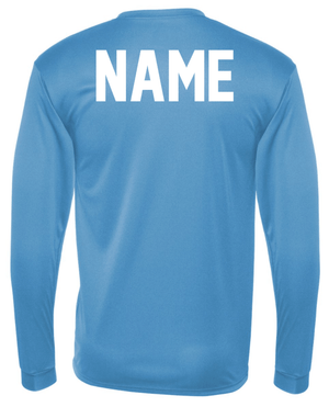 Custom Printed Apparel | Okemos Red Cedar Basketball - Adult Unisex Columbia Blue Performance Long Sleeve (PERSONALIZATION OPTIONAL) - Okemos Red Cedaer 25 - 18779