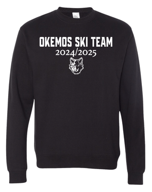 Custom Apparel - Screen Printing - Okemos Ski Apparel - Midweight Crewneck Sweatshirt (Maroon / Black) - Okemos Ski Apparel - 16789