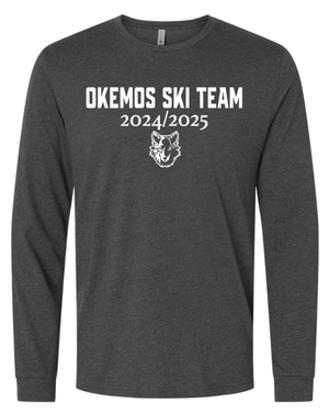 Custom Apparel - Screen Printing - Okemos Ski Apparel - Unisex Long Sleeve T-Shirt (Charcoal / Blue) - Okemos Ski Apparel - 16789