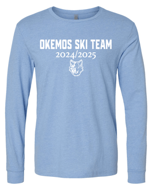 Custom Apparel - Screen Printing - Okemos Ski Apparel - Unisex Long Sleeve T-Shirt (Charcoal / Blue) - Okemos Ski Apparel - 16789