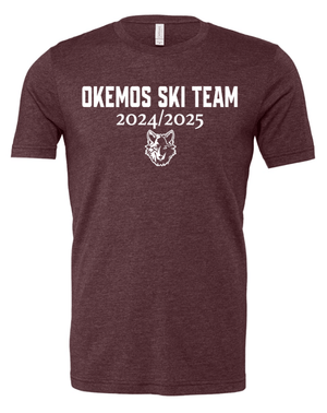Custom Apparel - Screen Printing - Okemos Ski Apparel - Unisex T-Shirt (Maroon / Blue) - Okemos Ski Apparel - 16789