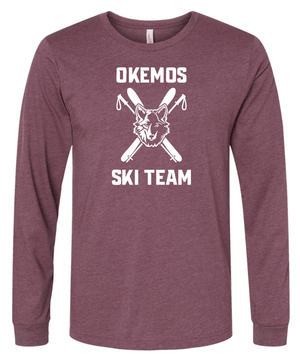 Custom Printed Apparel | Okemos Ski Team Winter 2025 - Adult Unisex Long Sleeve Tee (MULTIPLE COLOR OPTIONS) - Okemos Ski W25 - 18677