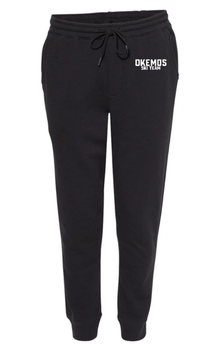 Custom Printed Apparel | Okemos Ski Team Winter 2025 - Men's Black Fleece Sweatpants "Badge Design" - Okemos Ski W25 - 18677