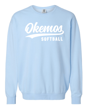 Custom Apparel - Screen Printing - Okemos Softball 2024 - Adult Unisex Comfort Colors Lightweight Crewneck - Okemos Softball 2024 - 15519
