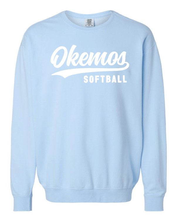 Custom Apparel - Screen Printing - Okemos Softball 2024 - Adult Unisex Comfort Colors Lightweight Crewneck - Okemos Softball 2024 - 15519