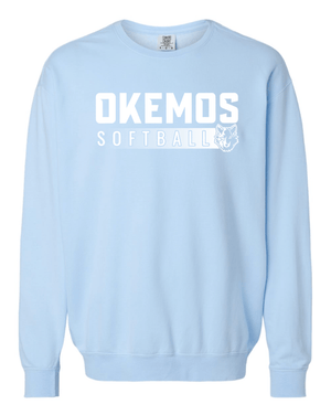 Custom Apparel - Screen Printing - Okemos Softball 2024 - Adult Unisex Comfort Colors Lightweight Crewneck - Okemos Softball 2024 - 15519