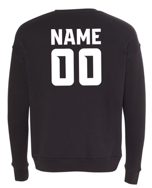 Custom Apparel - Screen Printing - Okemos Softball 2025 - Fleece Drop Shoulder Crewneck (Maroon / Black) **Personalization Optional** - Okemos Softball 2025 - 17368