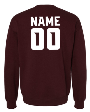 Custom Apparel - Screen Printing - Okemos Softball 2025 - Fleece Drop Shoulder Crewneck (Maroon / Black) **Personalization Optional** - Okemos Softball 2025 - 17368