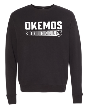 Custom Apparel - Screen Printing - Okemos Softball 2025 - Fleece Drop Shoulder Crewneck (Maroon / Black) **Personalization Optional** - Okemos Softball 2025 - 17368